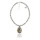 Sun .925 Sterling Silver Certified Authentic Navajo Native American Natural Turquoise Necklace 35111