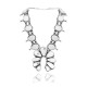 Squash Blossom .925 Sterling Silver Certified Authentic Navajo Native American White Buffalo Necklace 35113