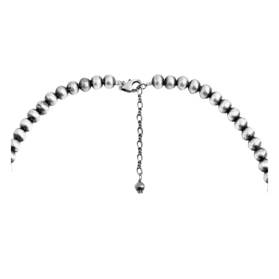 Wave .925 Sterling Silver Certified Authentic Navajo Native American Natural Turquoise Necklace 35112