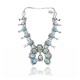Squash Blossom .925 Sterling Silver Certified Authentic Navajo Native American Natural Turquoise Necklace 35114