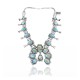 Squash Blossom .925 Sterling Silver Certified Authentic Navajo Native American Natural Turquoise Necklace 35114