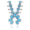 Squash Blossom .925 Sterling Silver Certified Authentic Navajo Native American Natural Turquoise Necklace 35115