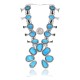 Squash Blossom .925 Sterling Silver Certified Authentic Navajo Native American Natural Turquoise Necklace 35115