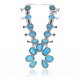Squash Blossom .925 Sterling Silver Certified Authentic Navajo Native American Natural Turquoise Necklace 35115