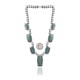 Wave .925 Sterling Silver Certified Authentic Navajo Native American Natural Turquoise Necklace 35116