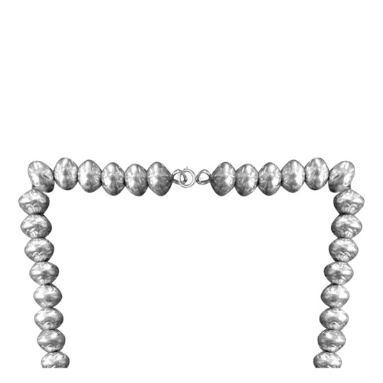 Wave .925 Sterling Silver Certified Authentic Navajo Native American Natural Turquoise Necklace 35116