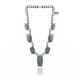 Wave .925 Sterling Silver Certified Authentic Navajo Native American Natural Turquoise Necklace 35116