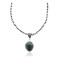Wave .925 Sterling Silver Certified Authentic Navajo Native American Natural Turquoise Necklace 35117