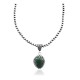Wave .925 Sterling Silver Certified Authentic Navajo Native American Natural Turquoise Necklace 35117