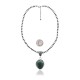 Wave .925 Sterling Silver Certified Authentic Navajo Native American Natural Turquoise Necklace 35117