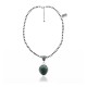 Wave .925 Sterling Silver Certified Authentic Navajo Native American Natural Turquoise Necklace 35117