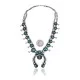 Squash Blossom .925 Sterling Silver Navajo Native American Natural Turquoise Necklace 35119 Squash Blossom .925 Sterling Silver Navajo Native American Natural Turquoise Necklace 35119