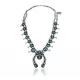 Squash Blossom .925 Sterling Silver Navajo Native American Natural Turquoise Necklace 35119 Squash Blossom .925 Sterling Silver Navajo Native American Natural Turquoise Necklace 35119