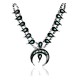 Squash Blossom .925 Sterling Silver Certified Authentic Navajo Native American Natural Turquoise Necklace 35120