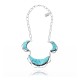 Flower .925 Sterling Silver Certified Authentic Navajo Native American Natural Turquoise Necklace 35121