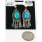 Handmade Navajo .925 Sterling Silver Dangle Native American Earrings Natural Turquoise 27163-5 Handmade Navajo .925 Sterling Silver Dangle Native American Earrings Natural Turquoise 27163-5