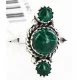 .925 Sterling Silver Handmade Navajo Natural Malachite Native American Ring 12831-2 .925 Sterling Silver Handmade Navajo Natural Malachite Native American Ring 12831-2