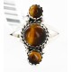 .925 Sterling Silver Handmade Certified Authentic Navajo Natural Tigers Eye Native American Ring  12831-5