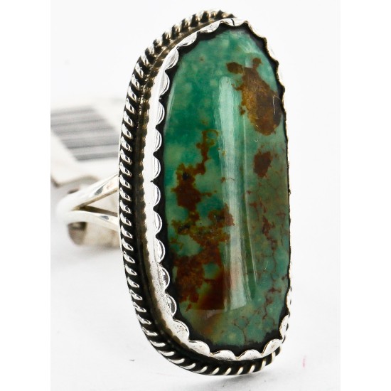 .925 Sterling Silver Handmade Certified Authentic Navajo Natural Turquoise Native American Ring 16741-26 .925 Sterling Silver Handmade Certified Authentic Navajo Natural Turquoise Native American Ring 16741-26