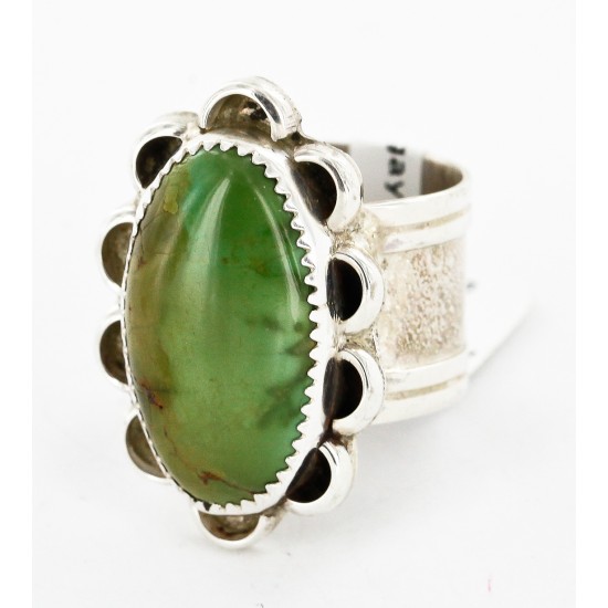 .925 Sterling Silver Handmade Certified Authentic Navajo Natural Turquoise Native American Ring  26105