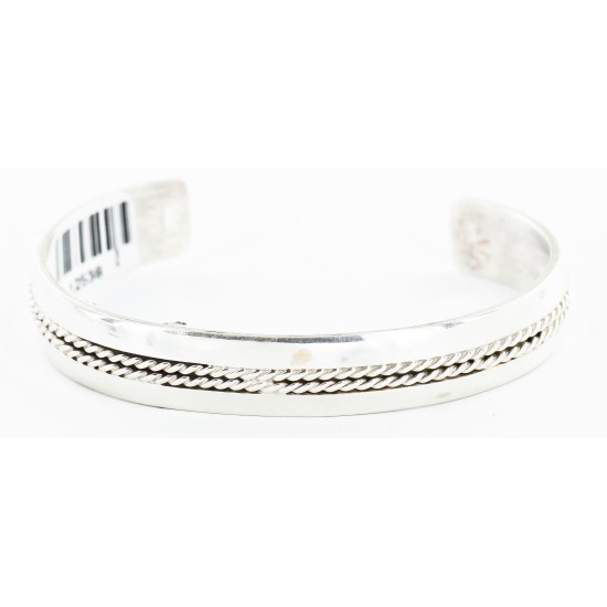Handmade Certified Authentic Navajo .925 Sterling Silver Native American Bracelet 12538-1