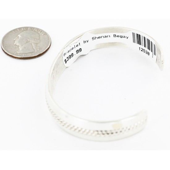 Handmade Certified Authentic Navajo .925 Sterling Silver Native American Bracelet 12538-1