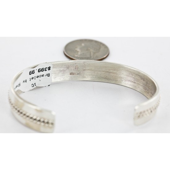 Handmade Certified Authentic Navajo .925 Sterling Silver Native American Bracelet 12538-1
