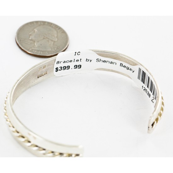 Handmade Certified Authentic Navajo .925 Sterling Silver Native American Bracelet 12538-2