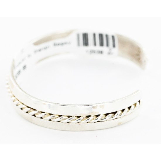 Handmade Certified Authentic Navajo .925 Sterling Silver Native American Bracelet 12538-2