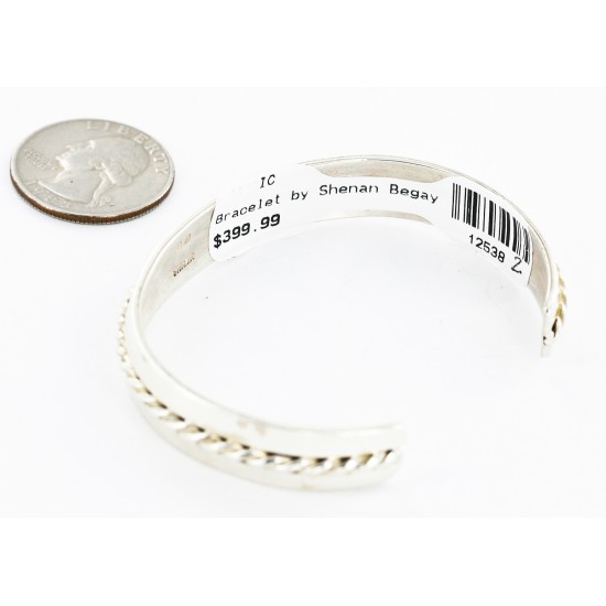 Handmade Certified Authentic Navajo .925 Sterling Silver Native American Bracelet 12538-2