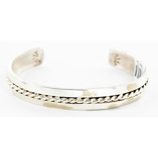 Handmade Certified Authentic Navajo .925 Sterling Silver Native American Bracelet 12538-2
