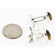 Handmade Certified Authentic Navajo .925 Sterling Silver Natural Tigers Eye Native American Cuff Links 19109-2