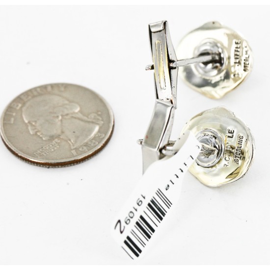 Handmade Certified Authentic Navajo .925 Sterling Silver Natural Tigers Eye Native American Cuff Links 19109-2