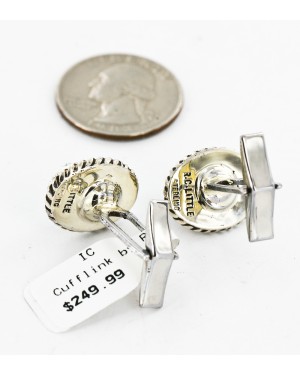 Handmade Certified Authentic Navajo .925 Sterling Silver Natural Turquoise Native American Cuff Links 19109-1