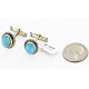 Handmade Certified Authentic Navajo .925 Sterling Silver Natural Turquoise Native American Cuff Links 19109-1