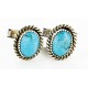 Handmade Certified Authentic Navajo .925 Sterling Silver Natural Turquoise Native American Cuff Links 19109-1