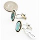 Handmade Certified Authentic Navajo .925 Sterling Silver Natural Turquoise Native American Cuff Links 19110-2