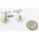 Handmade Certified Authentic Navajo .925 Sterling Silver Natural Turquoise Native American Cuff Links 19110-2
