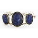 Large Handmade Certified Authentic Navajo .925 Sterling Silver Natural Lapis Native American Bracelet 12788
