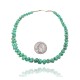 .925 Sterling Silver Certified Authentic Navajo Native American 1 strand Natural Turquoise Necklace 35126