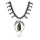 Squash Blossom .925 Sterling Silver Certified Authentic Handmade Navajo Native American Natural Turquoise Necklace 35128