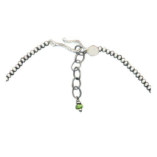 Wave .925 Sterling Silver Certified Authentic Handmade Navajo Native American Natural Turquoise Necklace 35129