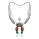 Squash Blossom .925 Sterling Silver Certified Authentic Handmade Navajo Native American Natural Turquoise Coral Necklace 35130 Squash Blossom .925 Sterling Silver Certified Authentic Handmade Navajo Native American Natural Turquoise Coral Necklace 35130