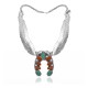 Squash Blossom .925 Sterling Silver Certified Authentic Handmade Navajo Native American Natural Turquoise Coral Necklace 35130 Squash Blossom .925 Sterling Silver Certified Authentic Handmade Navajo Native American Natural Turquoise Coral Necklace 35130
