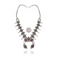 Squash Blossom .925 Sterling Silver Certified Authentic Handmade Navajo Native American Coral Necklace 35131 Squash Blossom .925 Sterling Silver Certified Authentic Handmade Navajo Native American Coral Necklace 35131