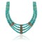.925 Sterling Silver Navajo Native American 3 strand Magnesite Necklace 35133