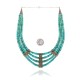 .925 Sterling Silver Certified Authentic Navajo Native American 3 strand Magnesite Necklace 35133