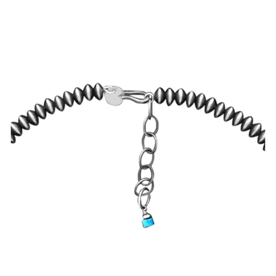 .925 Sterling Silver Handmade Navajo Native American Natural Turquoise Spiny Oyster Necklace and Pendant 35134