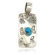 Certified Authentic Bear paw Handmade Nickel Natural Turquoise Navajo Native American Pendant 13167-1