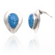Drop .925 Starling Silver Certified Authentic Handmade Navajo Native American Lapis Denim Earrings  18315-6